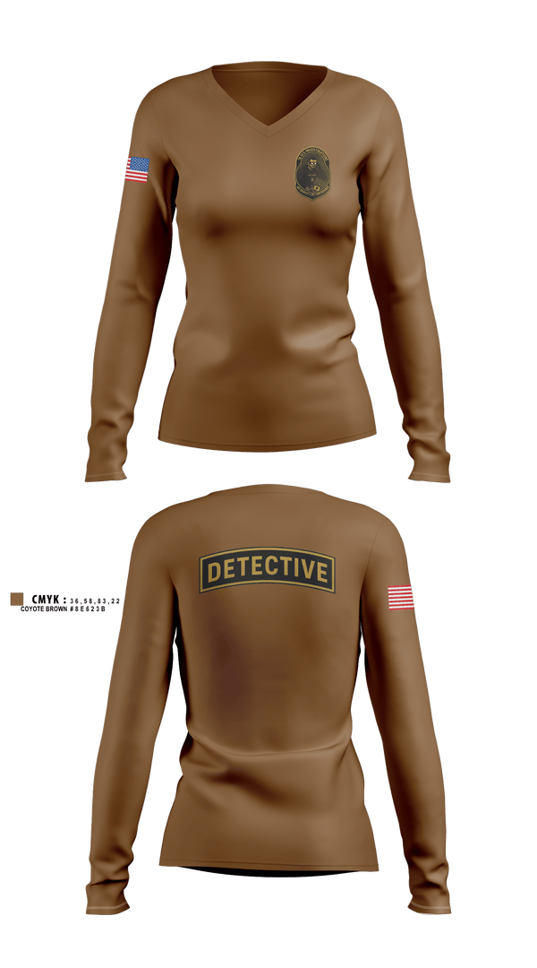 Womens Long Sleeve Vneck Shirt, 18 Security Forces Squadron, Air Force, Teamtime, Team time, sublimation, custom sports apparel, team uniforms, spirit wear, spiritwear, sports uniforms, custom shirts, team store, custom team store, fundraiser sports, apparel fundraiser