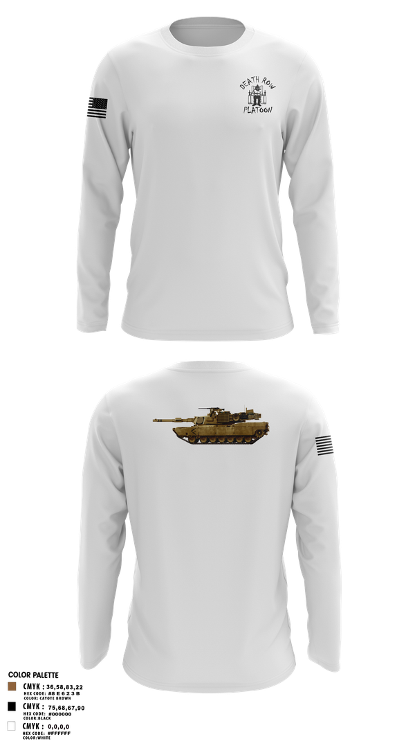 Long Sleeve Performance Shirt, Death Row Platoon, Tomahawk Troop, 5/4 CAV, 2ABCT, 1ID, , Teamtime, Team time, sublimation, custom sports apparel, team uniforms, spirit wear, spiritwear, sports uniforms, custom shirts, team store, custom team store, fundraiser sports, apparel fundraiser