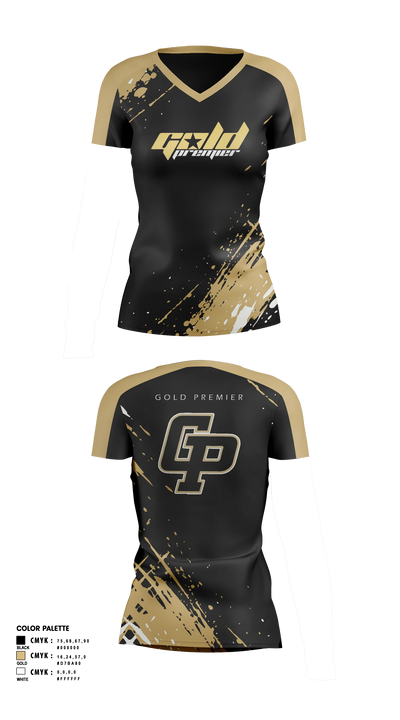 Gold Premier 34986968 Women's Short Sleeve V-neck Shirt - 3