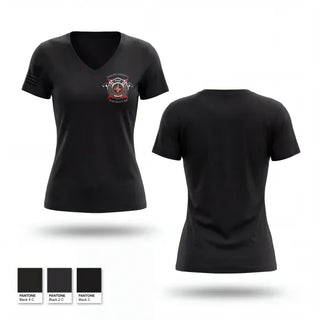 Womens Short Sleeve Vneck Shirt, Osage County Fire District #4, Fire Department, Teamtime, Team time, sublimation, custom sports apparel, team uniforms, spirit wear, spiritwear, sports uniforms, custom shirts, team store, custom team store, fundraiser sports, apparel fundraiser