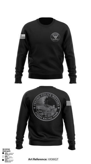 Crew Neck Sweatshirt, Fresno police department street race team, Police, Teamtime, Team time, sublimation, custom sports apparel, team uniforms, spirit wear, spiritwear, sports uniforms, custom shirts, team store, custom team store, fundraiser sports, apparel fundraiser
