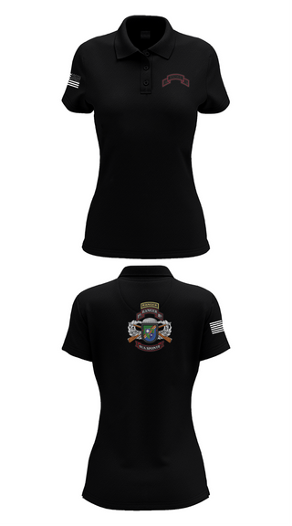 Womens Short Sleeve Performance Polo, 1/75 Ranger Battalion, Army, Teamtime, Team time, sublimation, custom sports apparel, team uniforms, spirit wear, spiritwear, sports uniforms, custom shirts, team store, custom team store, fundraiser sports, apparel fundraiser