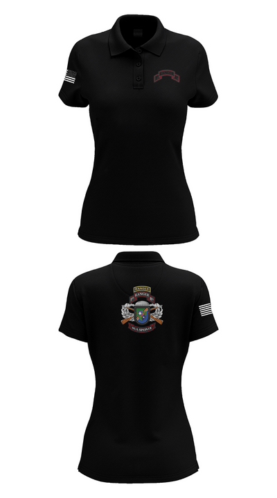 1/75 Ranger Battalion 18723676 Women's Short Sleeve Performance Polo  - 35
