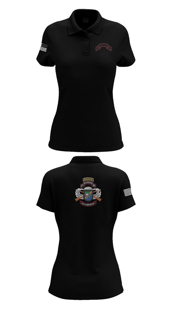 Womens Short Sleeve Performance Polo, 1/75 Ranger Battalion, Army, Teamtime, Team time, sublimation, custom sports apparel, team uniforms, spirit wear, spiritwear, sports uniforms, custom shirts, team store, custom team store, fundraiser sports, apparel fundraiser