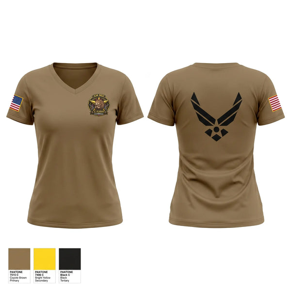 Womens Short Sleeve Vneck Shirt, 336 RCS E flight, Air Force, Teamtime, Team time, sublimation, custom sports apparel, team uniforms, spirit wear, spiritwear, sports uniforms, custom shirts, team store, custom team store, fundraiser sports, apparel fundraiser