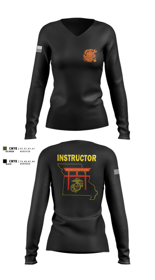 Womens Long Sleeve Vneck Shirt, MARCOR DET FLW, , Teamtime, Team time, sublimation, custom sports apparel, team uniforms, spirit wear, spiritwear, sports uniforms, custom shirts, team store, custom team store, fundraiser sports, apparel fundraiser