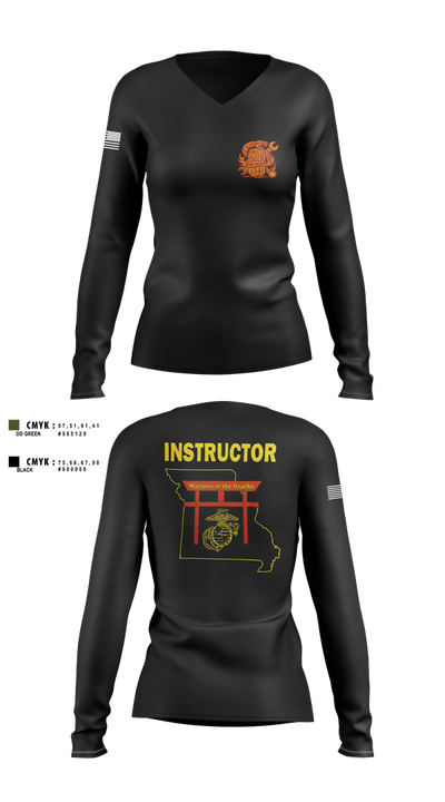 MARCOR DET FLW 77000119 Women's Long Sleeve V-neck Shirt - 1