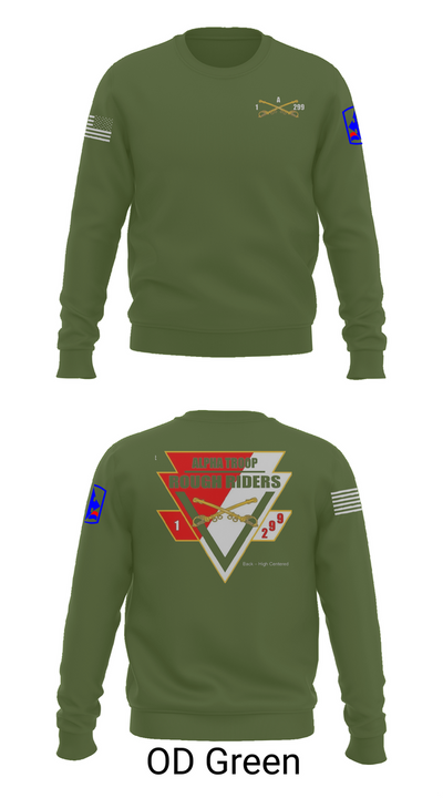 A Troop, 1st squadron-299th Calvary Regiment 70291790 Crew Neck Sweatshirt - 45