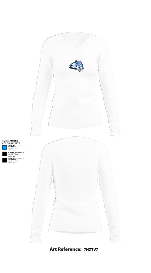 Womens Long Sleeve Vneck Shirt, Indian River Wolves, Wrestling, Teamtime, Team time, sublimation, custom sports apparel, team uniforms, spirit wear, spiritwear, sports uniforms, custom shirts, team store, custom team store, fundraiser sports, apparel fundraiser