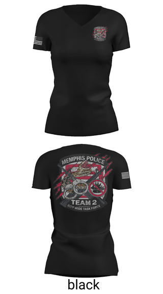 Womens Short Sleeve Vneck Shirt, Memphis Police City Wide Task Force Team Two, Police, Teamtime, Team time, sublimation, custom sports apparel, team uniforms, spirit wear, spiritwear, sports uniforms, custom shirts, team store, custom team store, fundraiser sports, apparel fundraiser