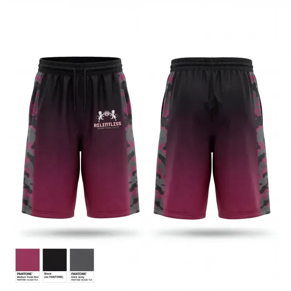 Mens Reversible Basketball Shorts, Relentless Basketball Club, Men's Basketball, Teamtime, Team time, sublimation, custom sports apparel, team uniforms, spirit wear, spiritwear, sports uniforms, custom shirts, team store, custom team store, fundraiser sports, apparel fundraiser