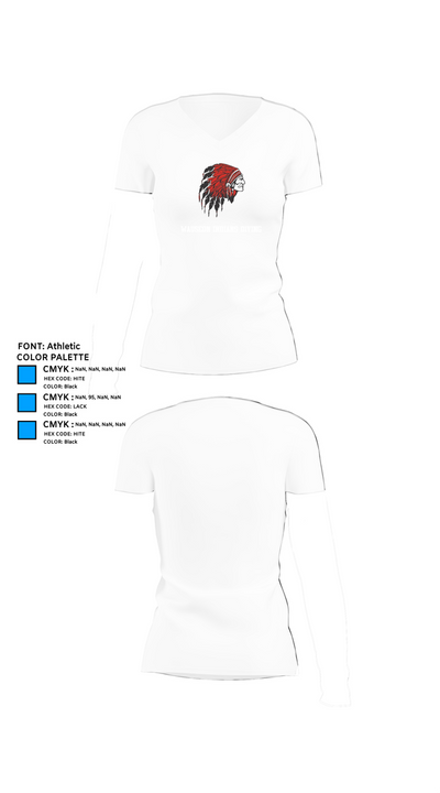 Wauseon Indians Diving 85671842 Women's Short Sleeve V-neck Shirt - 18