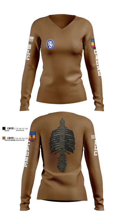 1st BN 515th RTI 17257625 Women's Long Sleeve V-neck Shirt - 12