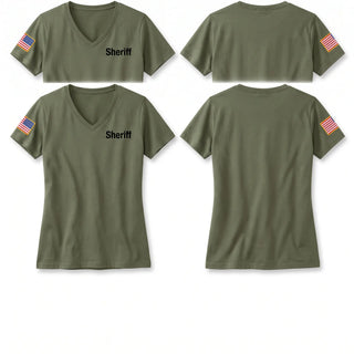 Womens Short Sleeve Vneck Shirt, Sheriff, Police, Teamtime, Team time, sublimation, custom sports apparel, team uniforms, spirit wear, spiritwear, sports uniforms, custom shirts, team store, custom team store, fundraiser sports, apparel fundraiser