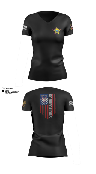 Womens Short Sleeve Vneck Shirt, Ottawa County Sheriff’s Office, Police, Teamtime, Team time, sublimation, custom sports apparel, team uniforms, spirit wear, spiritwear, sports uniforms, custom shirts, team store, custom team store, fundraiser sports, apparel fundraiser