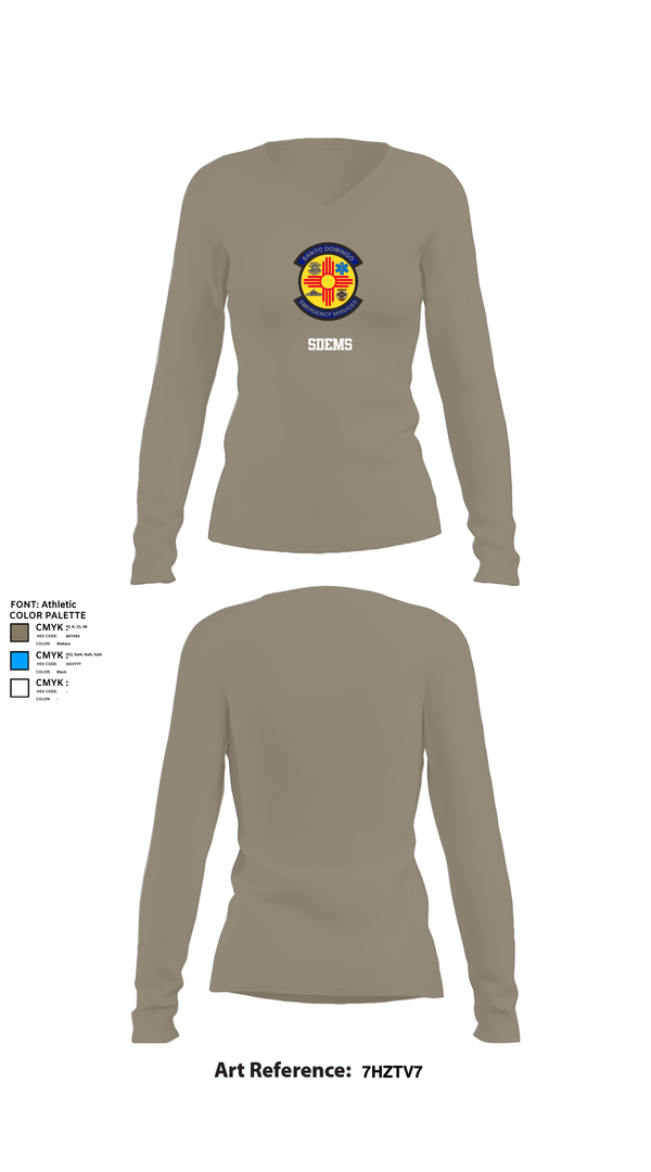 Womens Long Sleeve Vneck Shirt, SDEMS, , Teamtime, Team time, sublimation, custom sports apparel, team uniforms, spirit wear, spiritwear, sports uniforms, custom shirts, team store, custom team store, fundraiser sports, apparel fundraiser