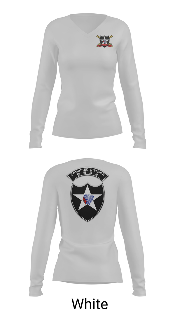 Womens Long Sleeve Vneck Shirt, 2ID DIVARTY, Army, Teamtime, Team time, sublimation, custom sports apparel, team uniforms, spirit wear, spiritwear, sports uniforms, custom shirts, team store, custom team store, fundraiser sports, apparel fundraiser