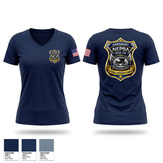 Womens Short Sleeve Vneck Shirt, Amesbury Patrol & Superior Officer's Union, Police, Teamtime, Team time, sublimation, custom sports apparel, team uniforms, spirit wear, spiritwear, sports uniforms, custom shirts, team store, custom team store, fundraiser sports, apparel fundraiser