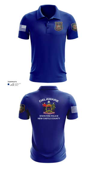 Short Sleeve Performance Polo, Delaware State Fire Polic, Police, Teamtime, Team time, sublimation, custom sports apparel, team uniforms, spirit wear, spiritwear, sports uniforms, custom shirts, team store, custom team store, fundraiser sports, apparel fundraiser