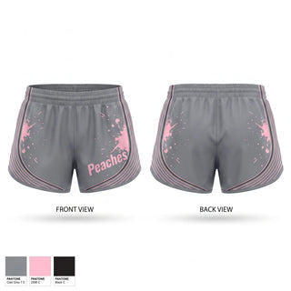 Womens Shorts, Peaches, Softball, Teamtime, Team time, sublimation, custom sports apparel, team uniforms, spirit wear, spiritwear, sports uniforms, custom shirts, team store, custom team store, fundraiser sports, apparel fundraiser
