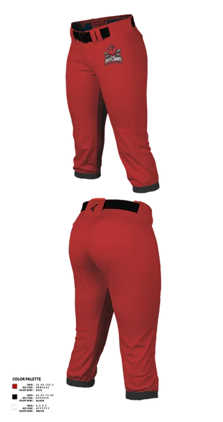 Softball Pants, DownEast Outlaws, Baseball, Teamtime, Team time, sublimation, custom sports apparel, team uniforms, spirit wear, spiritwear, sports uniforms, custom shirts, team store, custom team store, fundraiser sports, apparel fundraiser