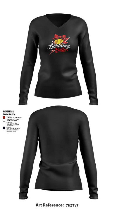 Bluegrass Lightning Belles Women's Long Sleeve V-neck Shirt - 7