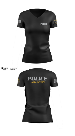 Womens Short Sleeve Vneck Shirt, Millington Police Department, Police, Teamtime, Team time, sublimation, custom sports apparel, team uniforms, spirit wear, spiritwear, sports uniforms, custom shirts, team store, custom team store, fundraiser sports, apparel fundraiser
