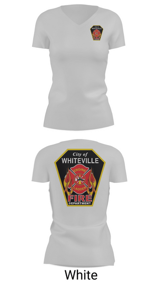 Womens Short Sleeve Vneck Shirt, WHITEVILLE FIRE DEPARTMENT, Fire Department, Teamtime, Team time, sublimation, custom sports apparel, team uniforms, spirit wear, spiritwear, sports uniforms, custom shirts, team store, custom team store, fundraiser sports, apparel fundraiser