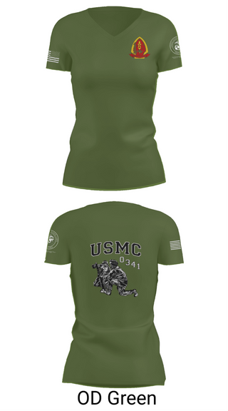 Womens Short Sleeve Vneck Shirt, 1st Bn 2mar 2nd MarDiv, , Teamtime, Team time, sublimation, custom sports apparel, team uniforms, spirit wear, spiritwear, sports uniforms, custom shirts, team store, custom team store, fundraiser sports, apparel fundraiser