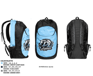 Gear Bag, Fort Dodge Legends, Baseball, Teamtime, Team time, sublimation, custom sports apparel, team uniforms, spirit wear, spiritwear, sports uniforms, custom shirts, team store, custom team store, fundraiser sports, apparel fundraiser