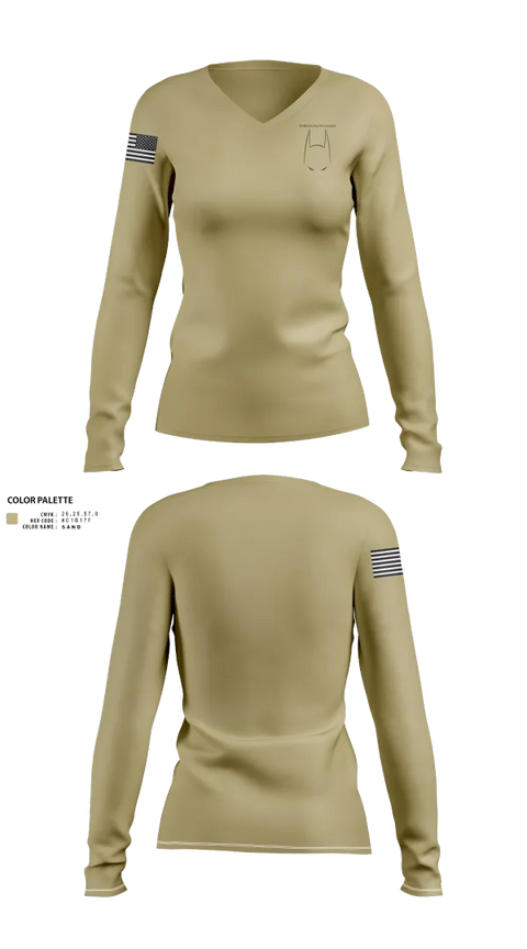 Womens Long Sleeve Vneck Shirt, Bat, Army, Teamtime, Team time, sublimation, custom sports apparel, team uniforms, spirit wear, spiritwear, sports uniforms, custom shirts, team store, custom team store, fundraiser sports, apparel fundraiser