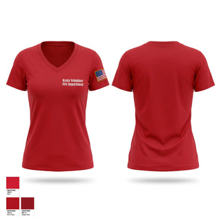 Womens Short Sleeve Vneck Shirt, Kress Volunteer Fire Department, Fire Department, Teamtime, Team time, sublimation, custom sports apparel, team uniforms, spirit wear, spiritwear, sports uniforms, custom shirts, team store, custom team store, fundraiser sports, apparel fundraiser