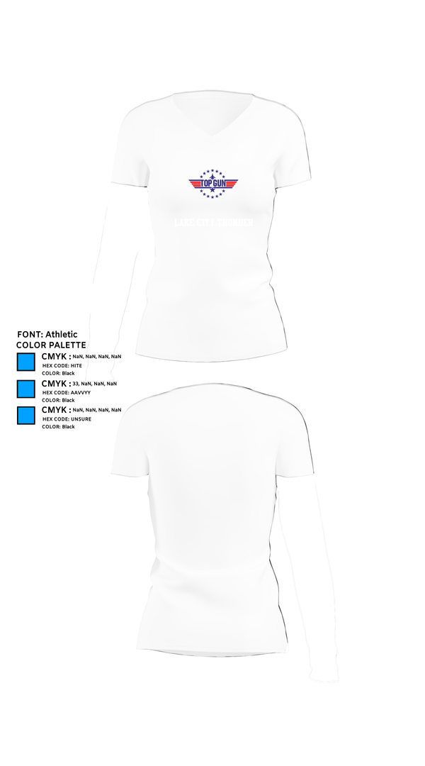 Womens Short Sleeve Vneck Shirt, Lake City Thunder, Softball, Teamtime, Team time, sublimation, custom sports apparel, team uniforms, spirit wear, spiritwear, sports uniforms, custom shirts, team store, custom team store, fundraiser sports, apparel fundraiser