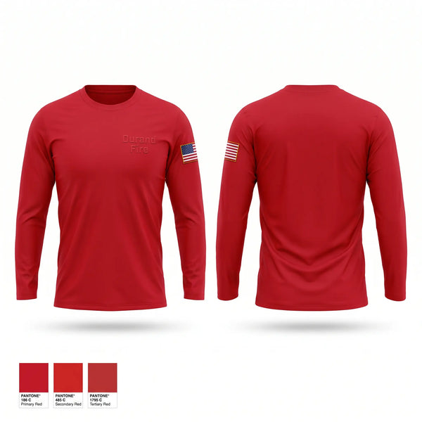 Long Sleeve Performance Shirt, Durand Fire, Fire Department, Teamtime, Team time, sublimation, custom sports apparel, team uniforms, spirit wear, spiritwear, sports uniforms, custom shirts, team store, custom team store, fundraiser sports, apparel fundraiser