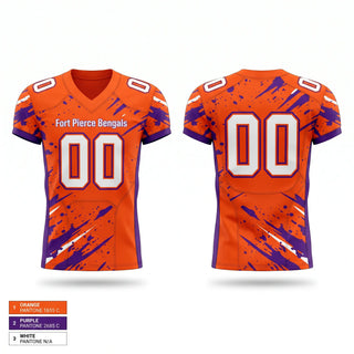 Football Jersey, Fort Pierce Bengals, , Teamtime, Team time, sublimation, custom sports apparel, team uniforms, spirit wear, spiritwear, sports uniforms, custom shirts, team store, custom team store, fundraiser sports, apparel fundraiser