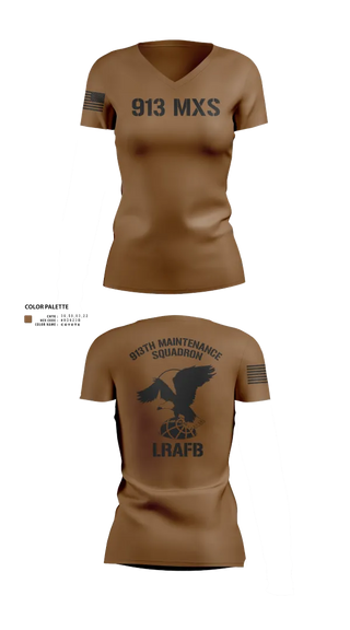 Womens Short Sleeve Vneck Shirt, 913th Maintenance Squadron, , Teamtime, Team time, sublimation, custom sports apparel, team uniforms, spirit wear, spiritwear, sports uniforms, custom shirts, team store, custom team store, fundraiser sports, apparel fundraiser