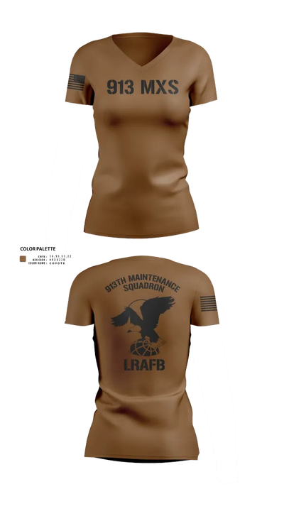 913th Maintenance Squadron 77885709 Women's Short Sleeve V-neck Shirt - 21