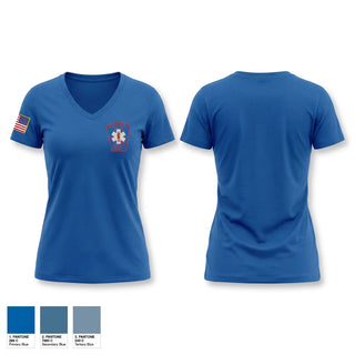Womens Short Sleeve Vneck Shirt, Mount Kisco Volunteer Ambulance Corps Inc., EMS/EMT, Teamtime, Team time, sublimation, custom sports apparel, team uniforms, spirit wear, spiritwear, sports uniforms, custom shirts, team store, custom team store, fundraiser sports, apparel fundraiser