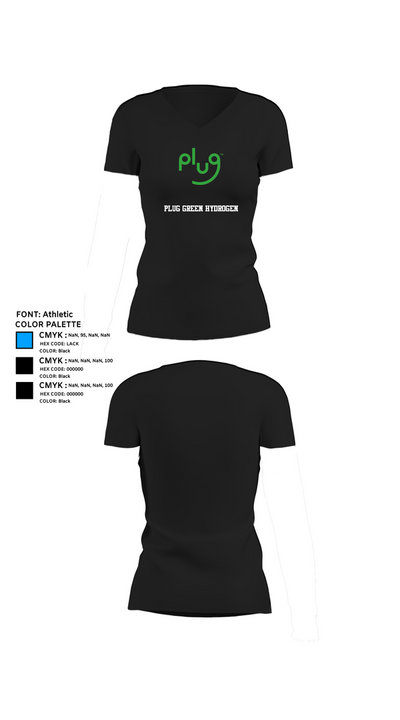 Plug Green Hydrogen 22679521 Women's Short Sleeve V-neck Shirt - 37