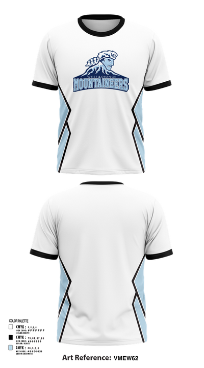 West Orange Mountaineers Basketball 93862172 Short Sleeve Performance Shirt - 42