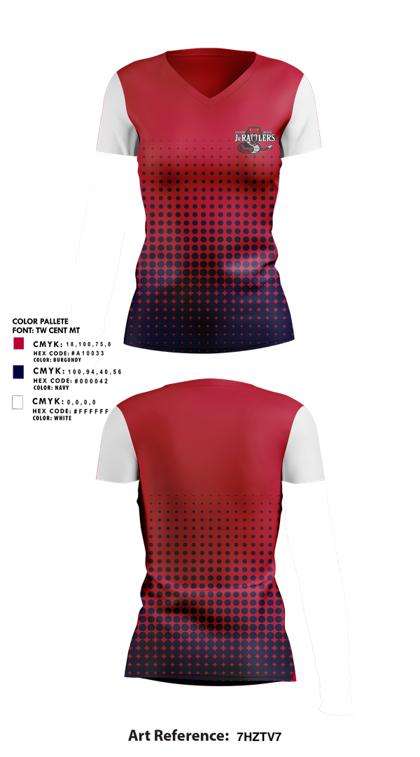Womens Short Sleeve Vneck Shirt, Union Mine Jr. Rattlers Football And Cheer, , Teamtime, Team time, sublimation, custom sports apparel, team uniforms, spirit wear, spiritwear, sports uniforms, custom shirts, team store, custom team store, fundraiser sports, apparel fundraiser