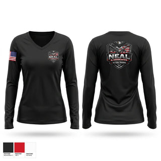 Womens Long Sleeve Vneck Shirt, Neal & Associates, Police, Teamtime, Team time, sublimation, custom sports apparel, team uniforms, spirit wear, spiritwear, sports uniforms, custom shirts, team store, custom team store, fundraiser sports, apparel fundraiser