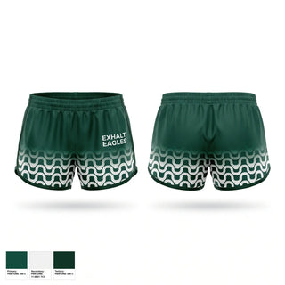 Womens Shorts, Exhalt Eagles, Cheer, Teamtime, Team time, sublimation, custom sports apparel, team uniforms, spirit wear, spiritwear, sports uniforms, custom shirts, team store, custom team store, fundraiser sports, apparel fundraiser
