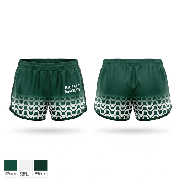 Womens Shorts, Exhalt Eagles, Cheer, Teamtime, Team time, sublimation, custom sports apparel, team uniforms, spirit wear, spiritwear, sports uniforms, custom shirts, team store, custom team store, fundraiser sports, apparel fundraiser