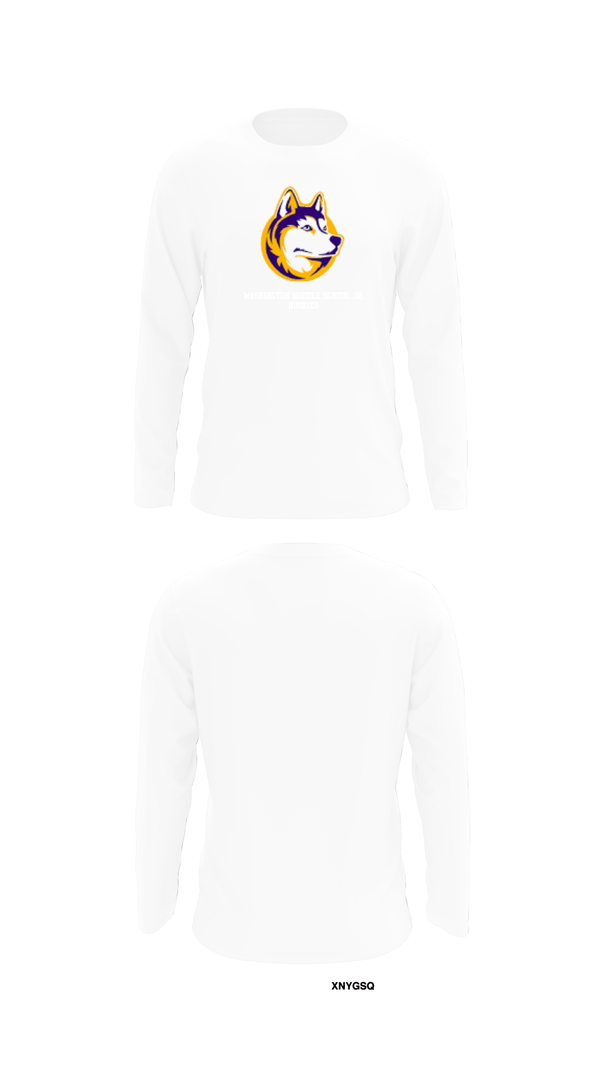 Long Sleeve Performance Shirt, Washington Middle School Jr. Huskies, Men's Basketball, Teamtime, Team time, sublimation, custom sports apparel, team uniforms, spirit wear, spiritwear, sports uniforms, custom shirts, team store, custom team store, fundraiser sports, apparel fundraiser