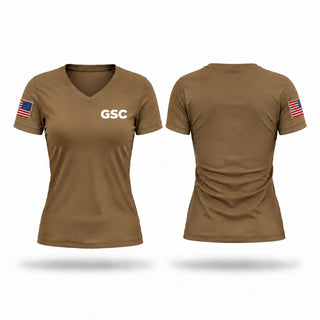 Womens Short Sleeve Vneck Shirt, GSC, Air Force, Teamtime, Team time, sublimation, custom sports apparel, team uniforms, spirit wear, spiritwear, sports uniforms, custom shirts, team store, custom team store, fundraiser sports, apparel fundraiser