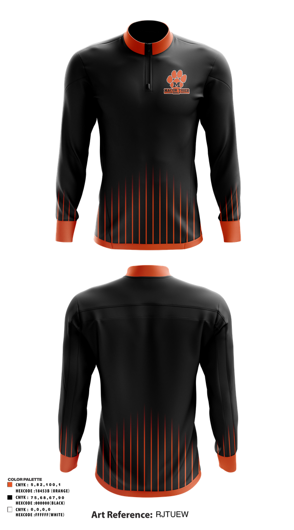 Quarter Zip Jacket, Macon Tiger Golf, Golf, Teamtime, Team time, sublimation, custom sports apparel, team uniforms, spirit wear, spiritwear, sports uniforms, custom shirts, team store, custom team store, fundraiser sports, apparel fundraiser