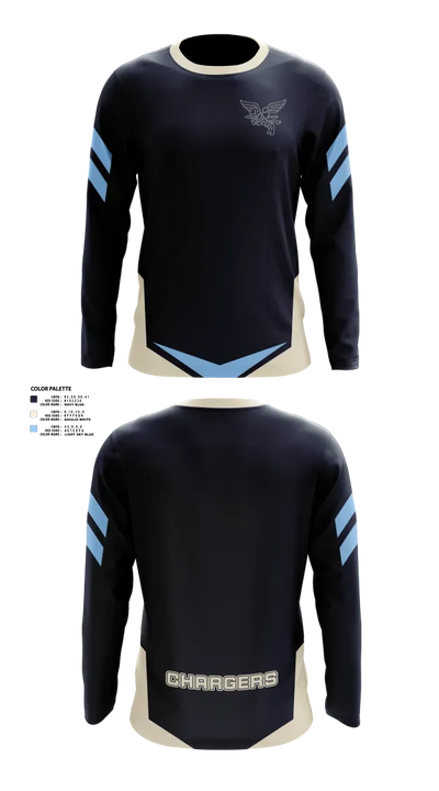 Ansonia Chargers 21456880 Long Sleeve Performance Shirt 2
