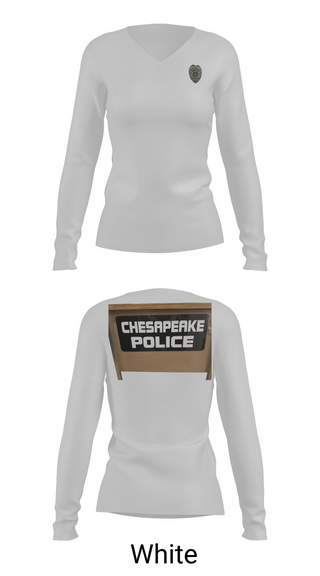 Womens Long Sleeve Vneck Shirt, Chesapeake Police, Police, Teamtime, Team time, sublimation, custom sports apparel, team uniforms, spirit wear, spiritwear, sports uniforms, custom shirts, team store, custom team store, fundraiser sports, apparel fundraiser