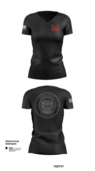 Womens Short Sleeve Vneck Shirt, 351st EUD, , Teamtime, Team time, sublimation, custom sports apparel, team uniforms, spirit wear, spiritwear, sports uniforms, custom shirts, team store, custom team store, fundraiser sports, apparel fundraiser